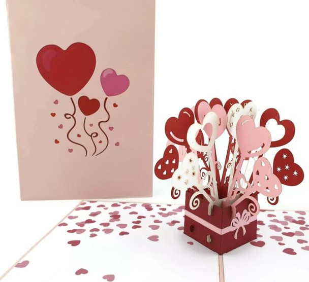 Pop Up Cards | Heart Balloon Box