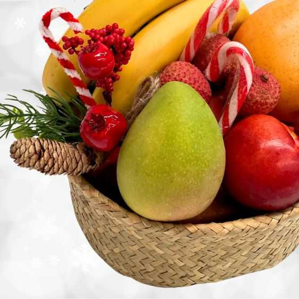 Send A Basket | Christmas Candy Cane Fruit Basket