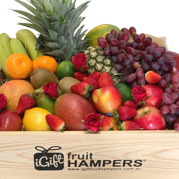 Red Roses Fruit Hamper