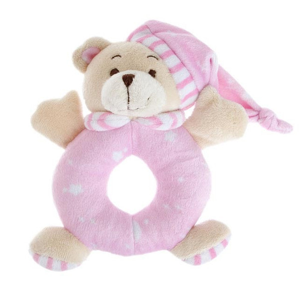 Sleepytime Teddy Bear Rattle Pink - It's a girl gift