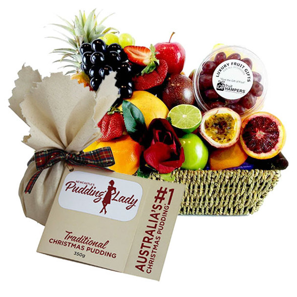 The Pudding Lady Christmas Pudding Fruit Basket