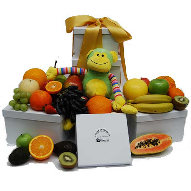 Baby Gift Hampers -Green Monkey Fruit Tower