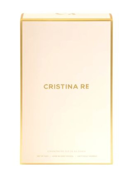 Cristina Re Champagne Flute Estelle Gold Set Gift Box