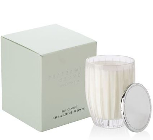 Lily & Lotus Flower Small Candle  - Peppermint Grove