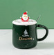 Christmas Mug - Green with Santa and Spoon