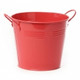 Tin Bucket side Handles Red