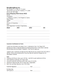 Drop Shipping Ammo Order Form