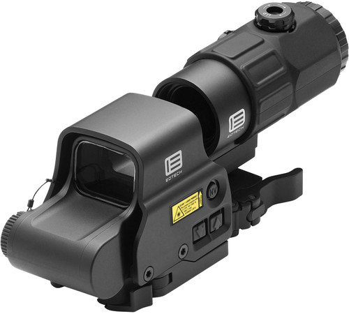 Eotech HHSV HHS V EXPS & G45 Magnifier Matte Black 1x/5x 1.20" x 0.85" 4 x 1 MOA Red Dots/68 MOA Ring DS