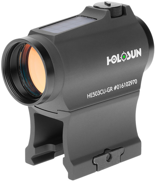 Holosun HE503CUGR 503 Black Anodized 1x 20 mm 2 MOA Green Dot/65 MOA Circle Multi Reticle DS