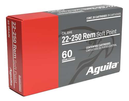 Aguila 8338AG 22-250Rem 60gr InterLock Boat Tail Soft Point 20 Per Box [DS]