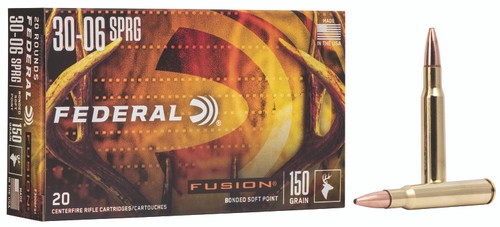 Federal F3006FS1 Fusion 30-06Springfield 150gr Bonded Soft Point 20 Per Box [DS]
