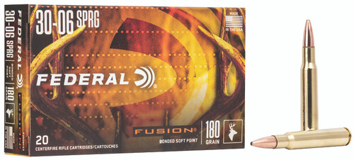 Federal F3006FS3 Fusion 30-06Springfield 180gr Bonded Soft Point 20 Per Box [DS]