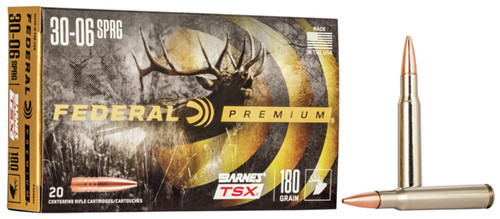 Federal P3006AE Premium 30-06Springfield 180gr Barnes TSX 20 Per Box [DS]