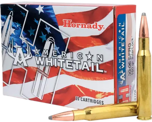 Hornady 8108 American Whitetail 30-06Springfield 150gr InterLock Spire Point 20 Per Box [DS]