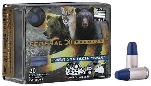 Federal P9SHC1 Premium 9mmLuger+P 147gr Solid Core Synthetic Flat Nose 20 Per Box [DS]