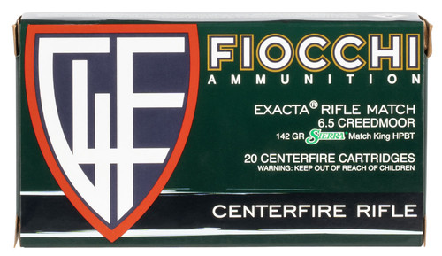 Fiocchi 65CMMKC Hyperformance Compete 6.5Creedmoor 142gr Sierra MatchKing BTHP 20 Per Box [DS]