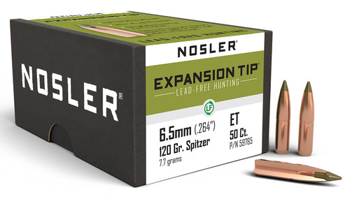 Nosler 59765 E-Tip 6.5Creedmoor 120gr Spitzer 50/Box [DS]