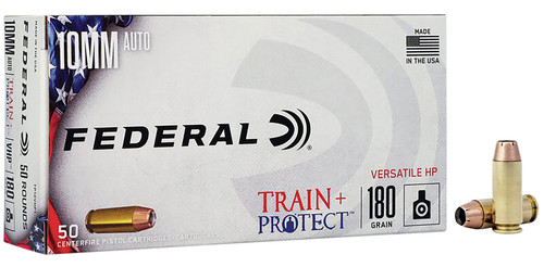 Federal TP10VHP1 Train + Protect 10mmAuto 180gr Versatile Hollow Point 50 Per Box [DS]