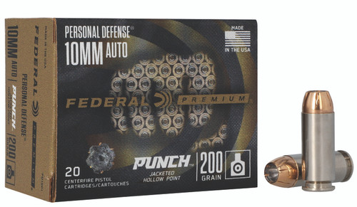 Federal PD10P1 Punch Personal Defense  200gr Jacketed Hollow Point 20 Per Box [DS]