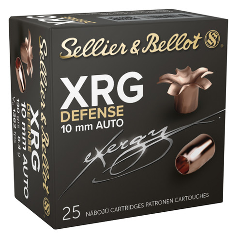 Sellier & Bellot SB10XA XRG Defense 10mmAuto 130gr Solid Copper Hollow Point 25 Per Box [DS]