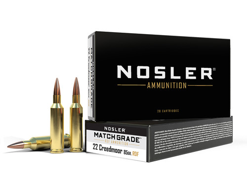 Nosler 51297 Match Grade 22Creedmoor 85gr RDF Hollow Point Boat Tail 20 Per Box [DS]