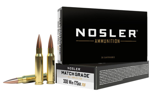 Nosler 60132 Match Grade RDF 308Win 175gr RDF Hollow Point Boat Tail 20 Per Box [DS]