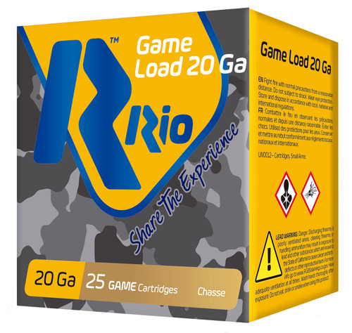 Rio Ammunition RC208 Game Load 20Gauge 2.75" 1oz 8Shot 25 Per Box [DS]