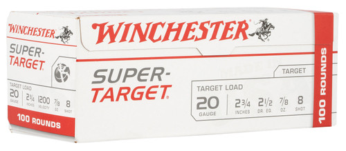 Winchester Ammo TRGT208VP Super-Target 20Gauge 2.75" 7/8oz 8Shot 100 Box [DS]