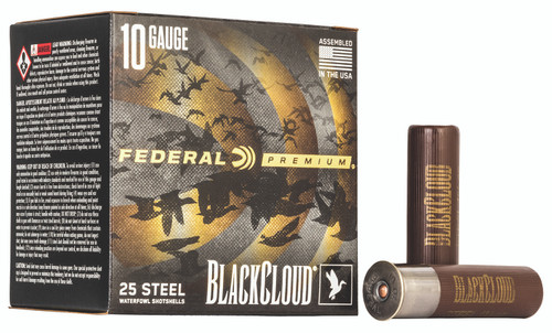 Federal PWBX107BB Black Cloud FS 10Gauge 3.50" 1 5/8oz BBShot 25 Per Box [DS]