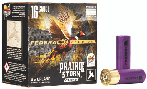 Federal PFX164FS5 or PFX164FS6 Premium Prairie Storm FS 16Gauge 2.75" 1 1/8oz 5Shot or 6Shot 25 Per Box [DS]