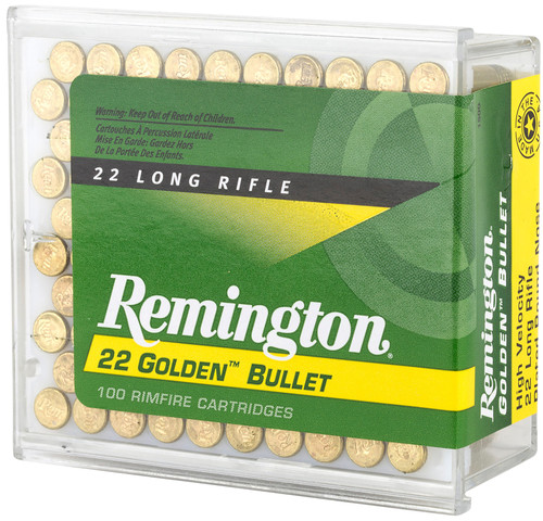 Remington Ammunition 21276 Golden Bullet 22LR 40gr Plated Lead Round Nose 100 Per Box [DS]