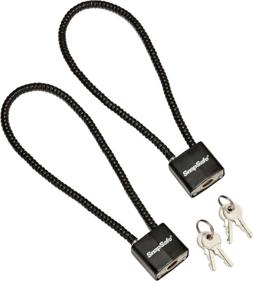 SnapSafe 75281 Lock Box Cable Lock with Padlock Steel PVC-Covered Black 2 Pack [DS]