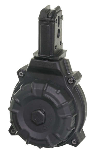 ProMag DRMA22 Standard 50rd Drum 9mm Luger Fits CZ Scorpion Black DuPont Zytel Polymer [DS]