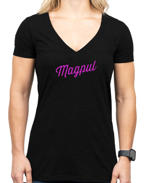 Magpul MAG1336001XL Rover Script Women's Black Cotton/Polyester Short Sleeve XL DS