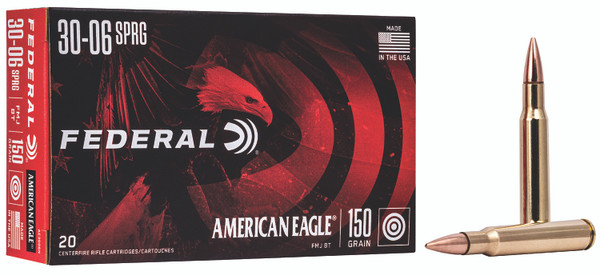 Federal AE3006N American Eagle Rifle 30-06Springfield 150gr Full Metal Jacket Boat Tail 20 Per Box [DS]