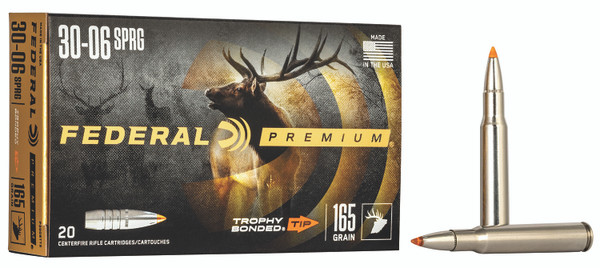 Federal P3006TT2 Premium 30-06Springfield 165gr Trophy Bonded Tip 20 Per Box [DS]