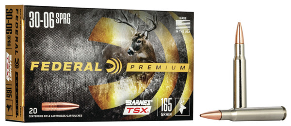 Federal P3006AF Premium 30-06Springfield 165gr Barnes TSX 20 Per Box [DS]