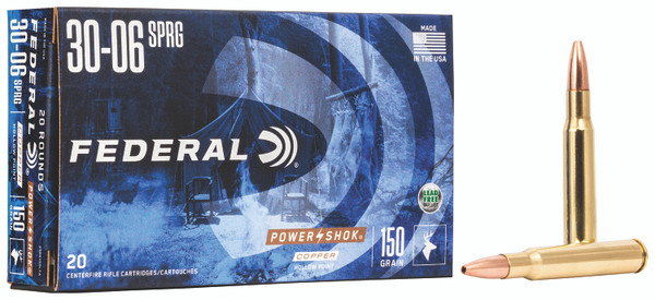 Federal 3006150LFA Power-Shok 30-06Springfield 150gr Copper Hollow Point 20 Per Box [DS]
