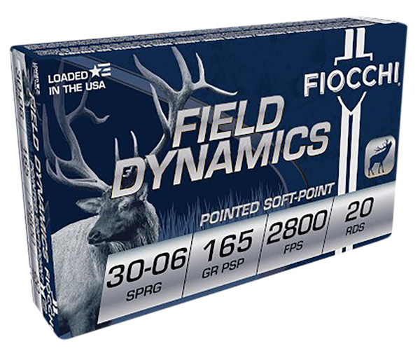Fiocchi 3006C Field Dynamics 30-06Springfield 165gr Pointed Soft Point 20 Per Box [DS]