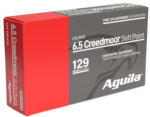 Aguila 81489AG 6.5Creedmoor 129gr InterLock Boat Tail Soft Point 20 Per Box [DS]