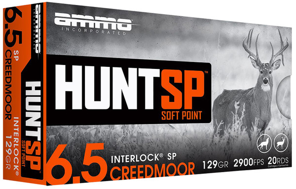 Ammo Inc 65CM129SPA20 Hunt 6.5Creedmoor 129gr Soft Point 20 Per Box [DS]