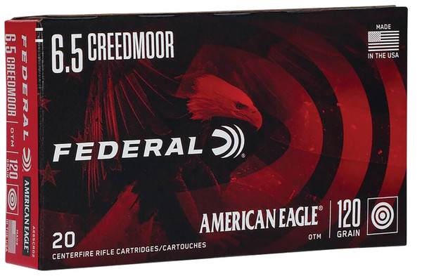 Federal AE65CRD2 American Eagle Rifle 6.5Creedmoor 120gr Open Tip Match 20 Per Box [DS]