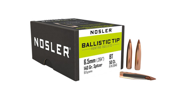 Nosler 26140 Ballistic Tip 6.5Creedmoor 140gr Spitzer Point 50/Box [DS]
