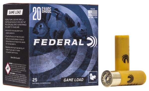 Federal H2006 or H20075 or H2008 Game-Shok Upland 20Gauge 2.75" 7/8oz 6Shot or 7.5Shot or 8Shot 25 Per Box [DS]