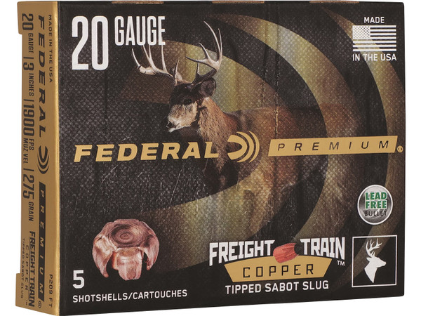 Federal P209FT Premium Freight Train 20Gauge 3" SlugShot 5 Per Box [DS]
