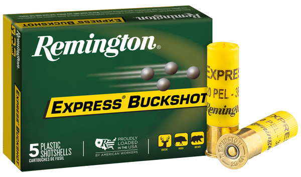 Remington Ammunition 20630 Express Buckshot 20Gauge 2.75" 3Buck Shot 5 Per Box [DS]