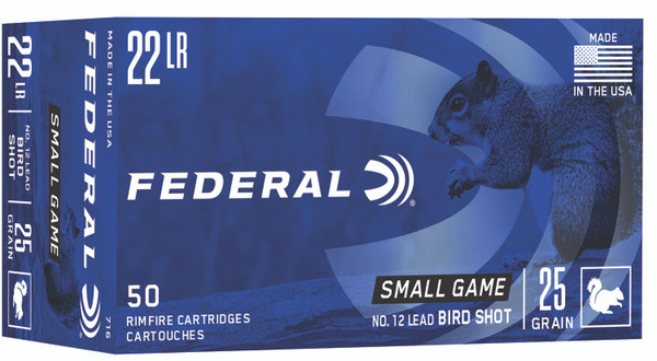 Federal 716 Small Game & Target 22LR 25gr #12 Lead Bird Shot 50 Per Box [DS]