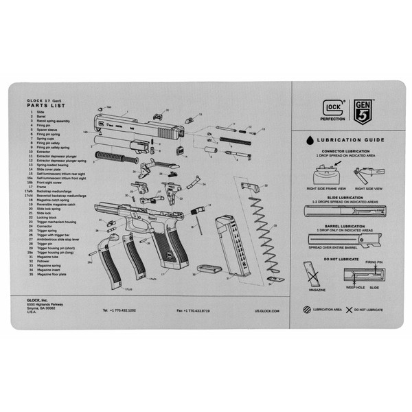 GLOCK, OEM Bench Mat, Gen 5, Gray