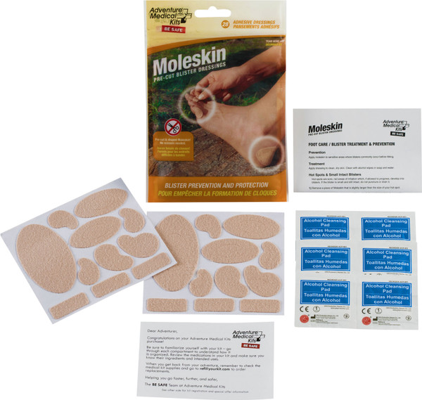Adventure Medical Kits 01550400 Moleskin Blister Prevention Brown 22 Precut Shapes [DS-SS]