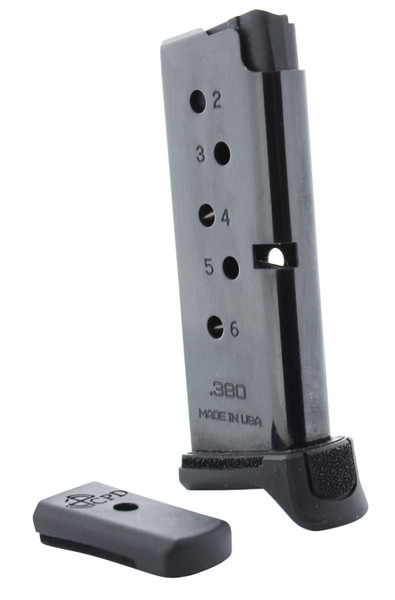DuraMag 6X38141205RCPD Replacement Black Detachable 6rd 380 ACP for Ruger LCP/LCP II [DS]